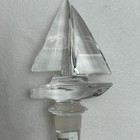 Crystal Sailboat Wine Bottle Stopper Nautical Beachcore Mikasa Regatta