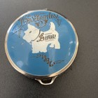 Antique 1930s Art Deco La Travel Souvenir Compact Makeup Mirror Blue Scottish
