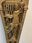 Large Brass Peacock Fireplace Screen Folds Fan Victorian Ornate Lady Goddess 46 