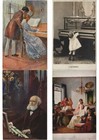 Piano Music Instruments 38 Vintage Postcards Pre-1940   l3992 