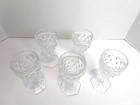 Set Of 5 Vintage Fostoria American 4 5    Hex Footed 2 Oz Cordial Liqueur Glasses