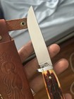 Vintage Queen Cutlery No 97 Stag Handle Knife   Orignal Sheath  mint 