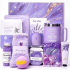Lavender Spa Gift Basket - 10 Pcs Relaxation Set For Women  Birthday   Valentine