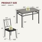 5 Piece Dining Table Set Kitchen Table And Upholstered Chairs Grey Furniture Set