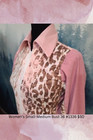Western Show Shirt M Bust 34-36  Knit With Faux Suede  Peach Cheeta Sale