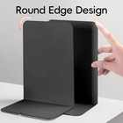 Book Ends 1 Pair  Black Large Metal Bookends For Shelves  L-type Book