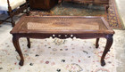French Antique Oak Wood Louis Xv Coffee Table With Glass Top