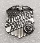 The Salvation Army Pin Lot Of 2 - Blood   Fire Crest Badge   Elizabeth City Nc