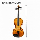 1 4 Size Kids Beginner Acoustic Violin Set - Shoulder Rest  Strings   Natural