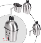 Stainless Steel Wwii Us Army Canteen Water Bottle Military Canteen Kit 1qt With