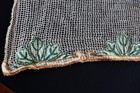Rare Antique 1920 s French Cotton Hand Embroidered Curtain 26  L X 23  W