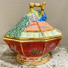 Tracy Porter Artesian Road Collection Hand Painted Covered Sugar Bowl Peacock