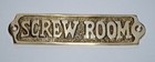 Door Sign  screw Room  Brass - Metal Wall Plaque - Nautical Boat Cabin Decor