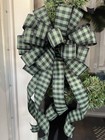 Handmade Green And Black Plaid Check Christmas Winter Wreath Bow