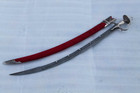 Vintage Mughal Rajput Tulwar Sword Silver Damascened Engraved Blade Wedding Use