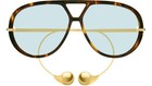 Bottega Veneta Bv1273 Women s Sunglasses Tortoiseshell Frame Blue Lens Oversize