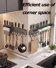 Stainless Steel Cleanup Hanging Spoon Holder Wall Kitchen Storage Supplies Knife
