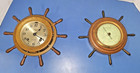 Antique Brass Chelsea Ships Bells Clock  barometer Riggs Philadelphia Working A 