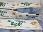 Lot Of 30 Vintage Homespun Satin Eggs Country Blue New In Package Easter Crafts