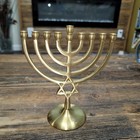Hanukkah Menorah Jewish Judaica Israel Vintage Brass Chanukah 6 5    Candle Holder
