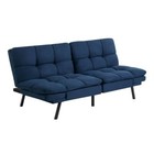 Mainstays Memory Foam Futon With Adjustable Armrests Suede Fabric  Blue