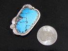 Southwest Native American Turquoise   Sterling Silver Bolo Tie Slide - Signed
