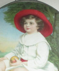 Gorgeous Antique Chimney Stove Pipe Flue Cover Pretty Young Victorian Girl