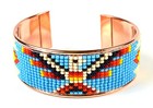Adjustable Copper Bracelet With Southwestern-inspired Pattern 