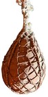 -norwegian One Of A Kind Antique Teardrop Glass Fishing Float Covered In Bark