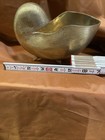 Lg Vintage Brass Nautilus Shell Bowl vase sculpture planter - Hollywood Regency