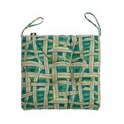 2-pack Outdoor indoor Wicker Patio Seat Cushion Pad With Ties - Green Plaid