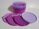 Tupperware Bowls Set Of 4 Medium Wonders 12 Oz Leftovers Snack Cereal Purple New