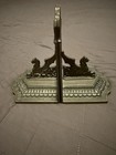 Art Nouveau Dragon Sphinx Chimaera Brass Metal Bookends Pair Antique Vintage
