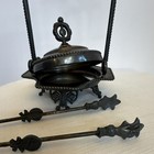 Antique Victorian Pickle Castor Frame Caddy With Lid   Tongs     Forbes Silver Co