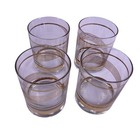 Libbey Golden Swirl Rock Low Ball Clear Cocktail Glasses 4 25  Tall Set Of 4 Mcm