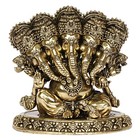 Brass Panchmukhi Ganesha Bhagwan Idol Five Face Ganesh Statue Ganpati Murti Puja