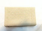 Vintage Faux Pearl Clutch Bag Purse Gold Tone Frame Mid Century Mcm