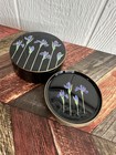6 Vintage Otagiri Coaster Set With Storage Box Japanese Lacquer Gold Gilt Iris