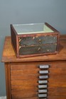 Antique Glass Counter Display Case Wood Jewelry Box Watches Vintage Cabinet