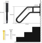 23 Inch Metal U-shaped Handrails Outdoor Indoor Wall Mount For 1to3 Steps Stairs