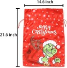 Christmas Santa Sack Large Canvas Gift Bag 21 6 X 14 6 Inch Reusable Christmas S
