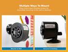 Bostitch Office Wall Mount Manual Pencil Sharpener  8 Hole Dial  6x Longer Cutte