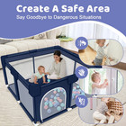 50   50  Baby Playpen Portable Floor Yard With Anti-slip Base Breathable Mesh