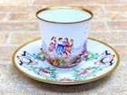 Rare Italian Antique  19thc  Richard Ginori Capodimonte Demi-tasse Cup   Saucer
