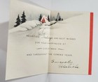 Vintage 1939 Christmas Greeting Card Cottage With Snow