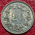 High Grade Au  1932 B Switzerland 20 Rappen Coin-may970