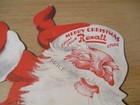 Vintage Store Santa Claus Display die-cut merry Christmas Rexal Store 