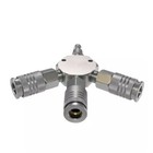 Steel 3-way 1 4  Air Manifold With Universal Quick Connect Couplers