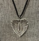 Vtg New Waterford Crystal Heart Pendant For Necklace Signed In Box With Pouch