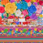 4 Pcs Mexican Fiesta Tablecloth Cinco De Mayo Plastic Table Cover Mexico Colo   